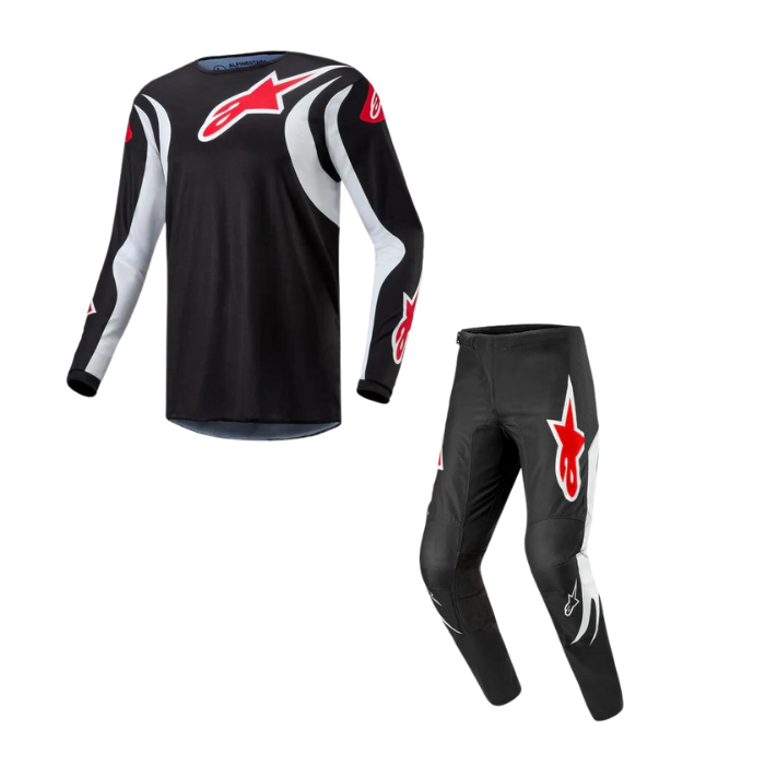 Alpinestars, ALPINESTARS FLUID LUCENT BLACK WHITE KIT COMBO