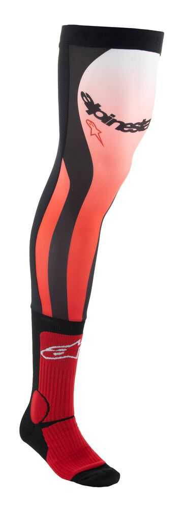 Alpinestars, ALPINESTARS KNEE BRACE BRIGHT RED WHITE SOCKS