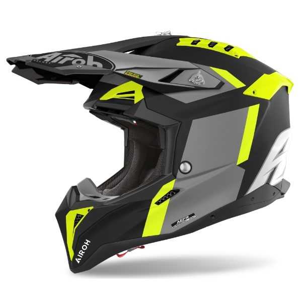 Airoh, Airoh Aviator 3 Glory Yellow Matt MX helmet 22:06