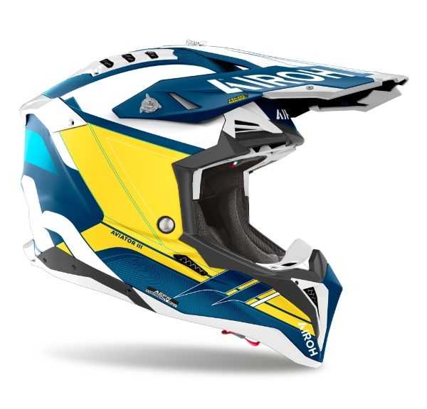 Airoh, Airoh Aviator 3 Saber Blue Matt MX Helmet 22:06