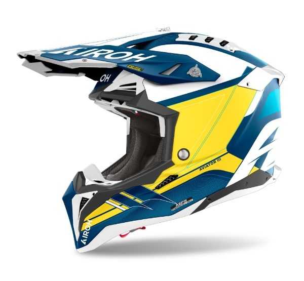 Airoh, Airoh Aviator 3 Saber Blue Matt MX Helmet 22:06