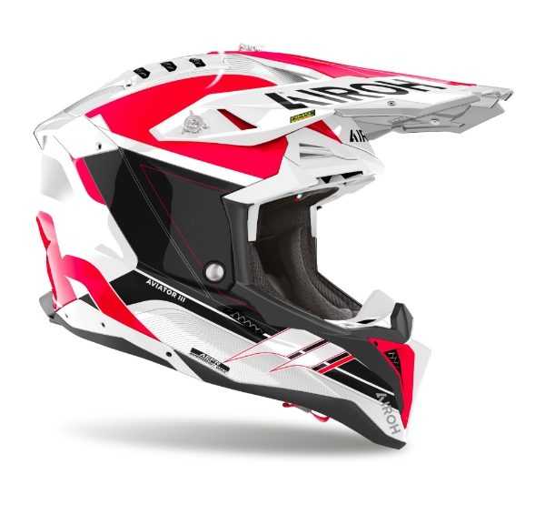 Airoh, Airoh Aviator 3 Saber Red Gloss MX Helmet 22:06