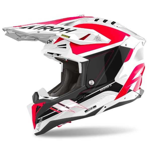 Airoh, Airoh Aviator 3 Saber Red Gloss MX Helmet 22:06