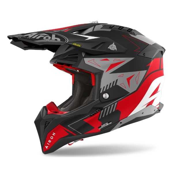 Airoh, Airoh Aviator 3 Spin Red Matt MX Helmet 22:06