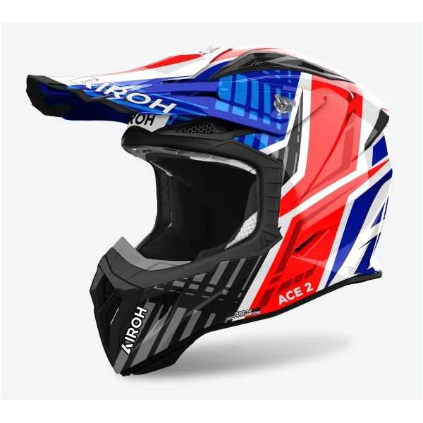 Airoh, Airoh Aviator Ace 2 Proud Blue/Red Gloss MX Helmet