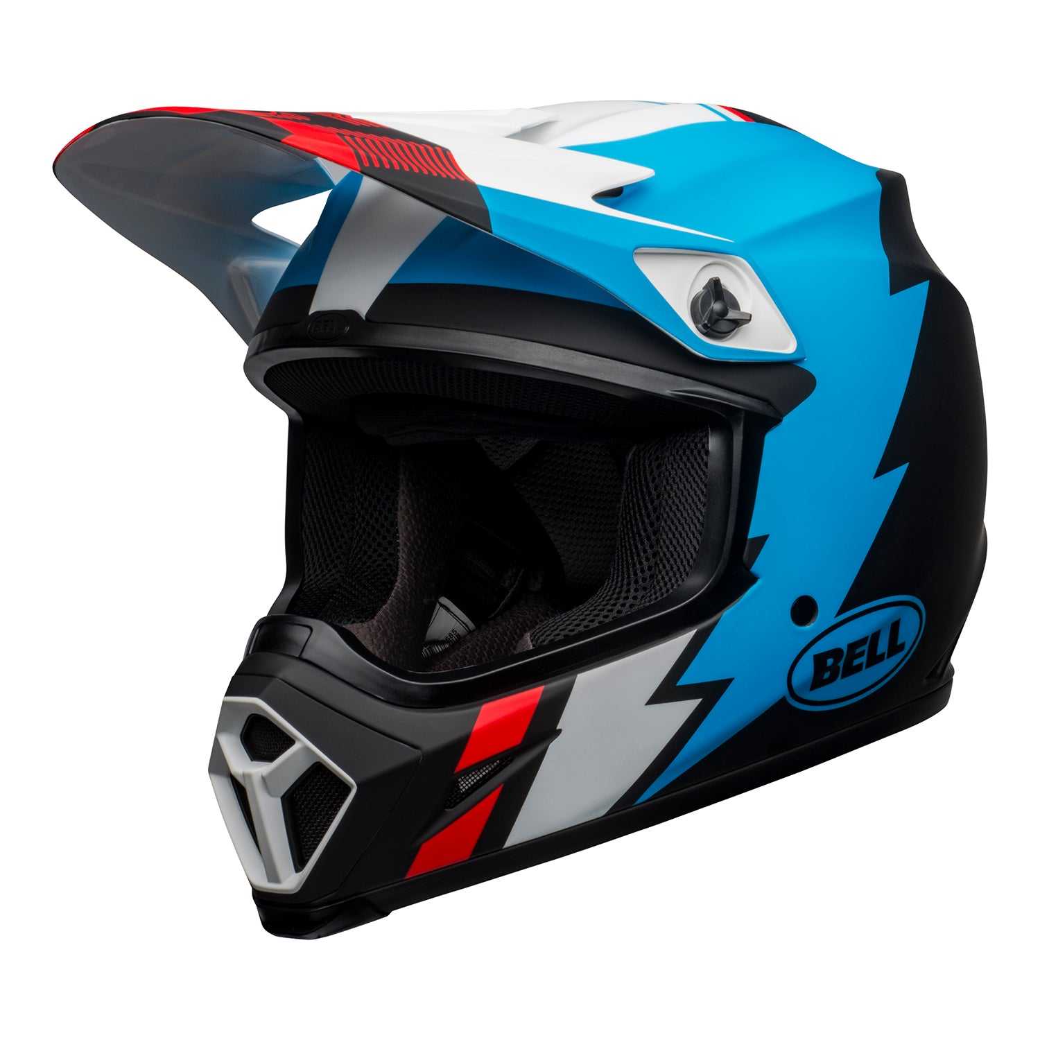 Bell, Bell MX 2021 MX-9 Mips Adult Helmet (Strike Matte Black/Blue/White)