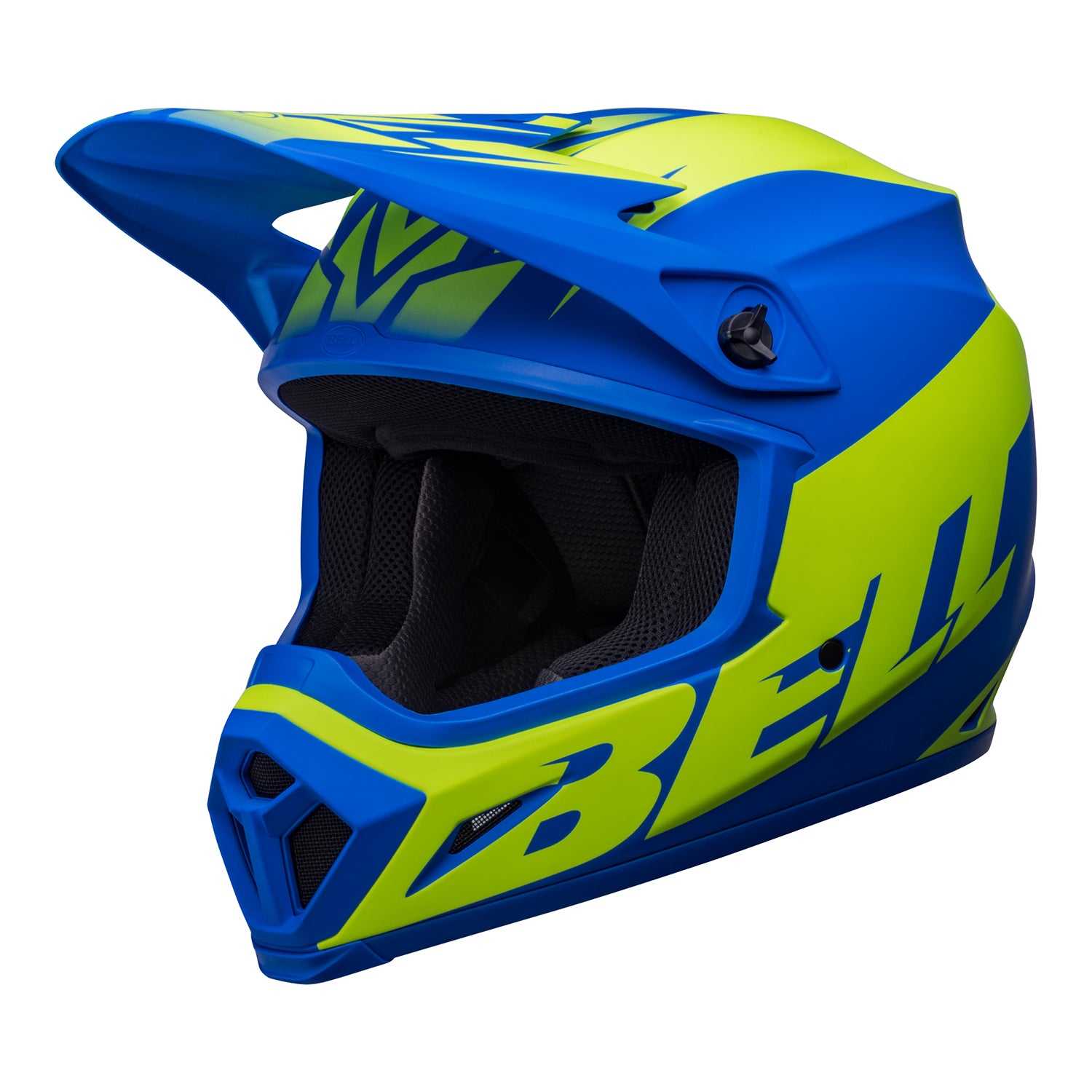 Bell, Bell MX 2022 MX-9 Mips Adult Helmet (Disrupt Matte Classic Blue/Hi-Viz Yellow)