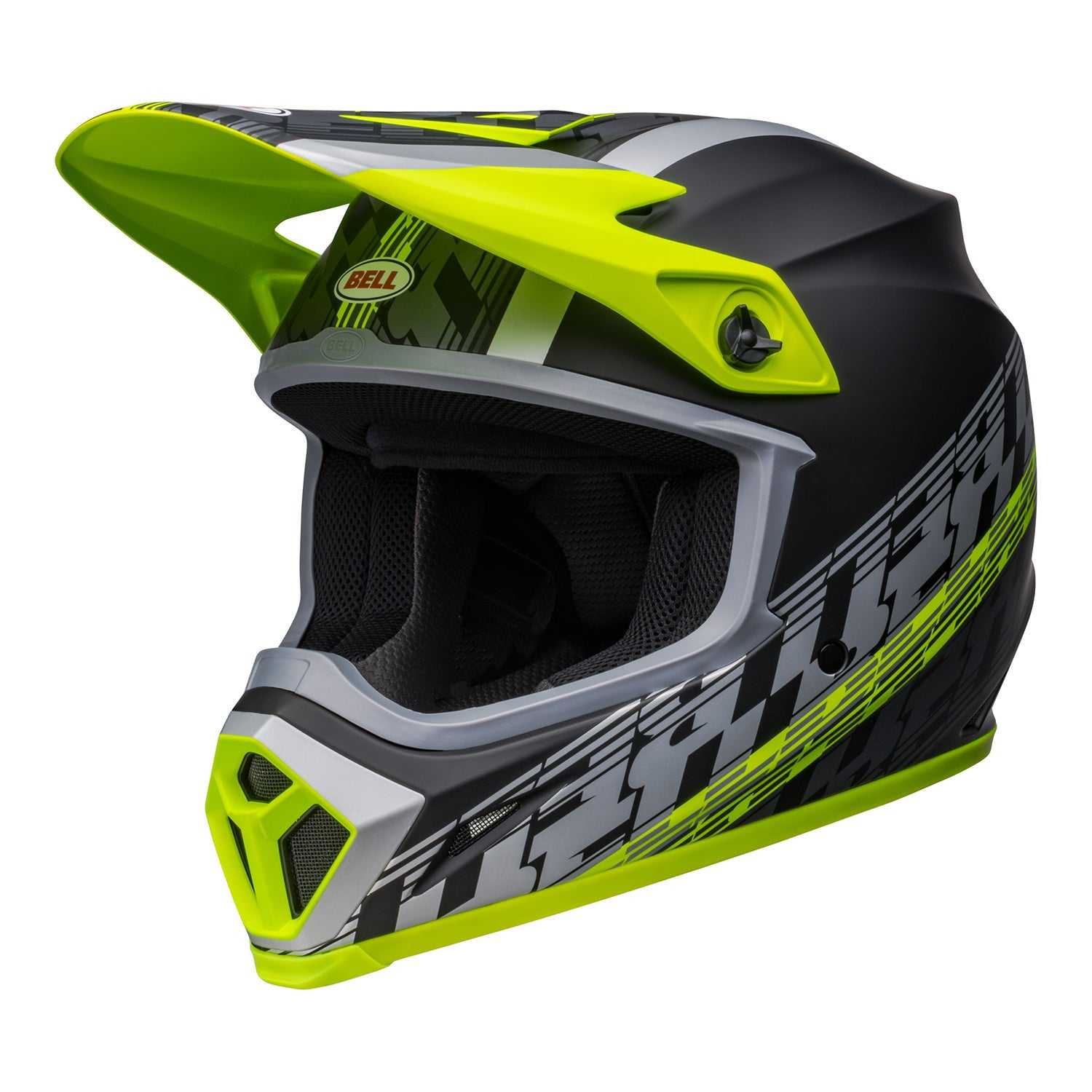 Bell, Bell MX 2022 MX-9 Mips Adult Helmet (Offset Matte Black/Hi-Viz Yellow)