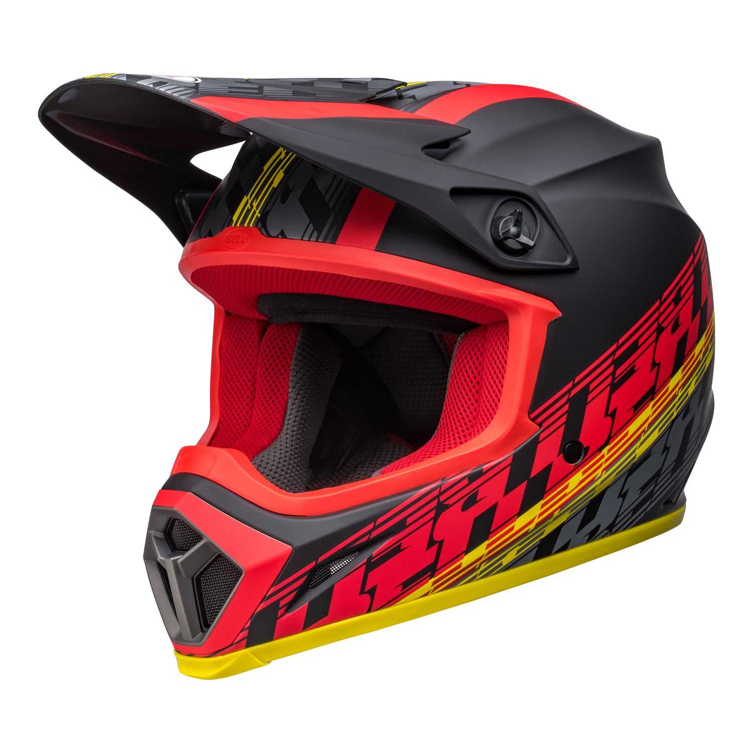 Bell, Bell MX 2022 MX-9 Mips Adult Helmet (Offset Matte Black/Red)