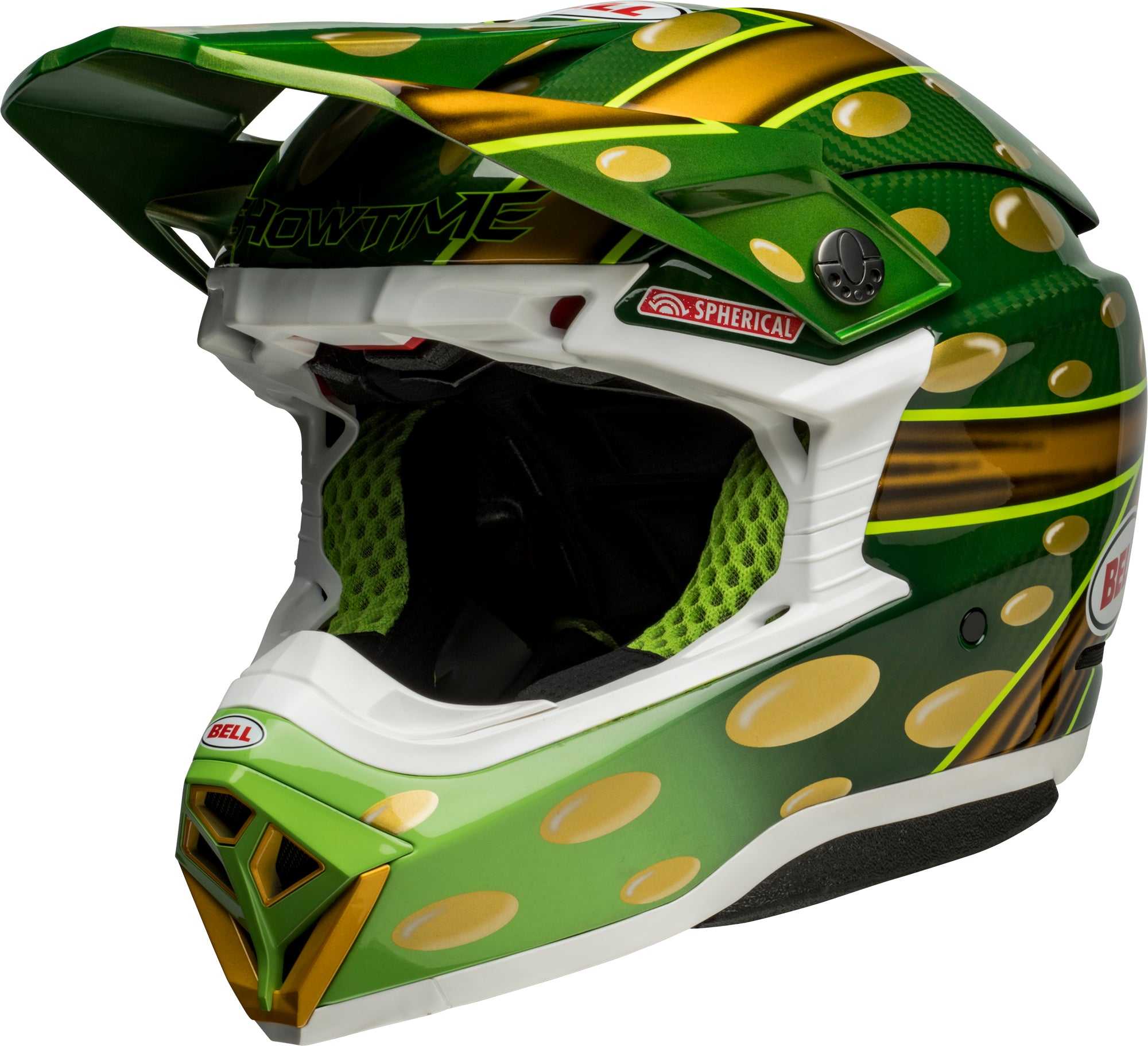 Bell, Bell MX 2022 Moto-10 Spherical Mips Adult Helmet (Mcgrath Replica Gold/Green)