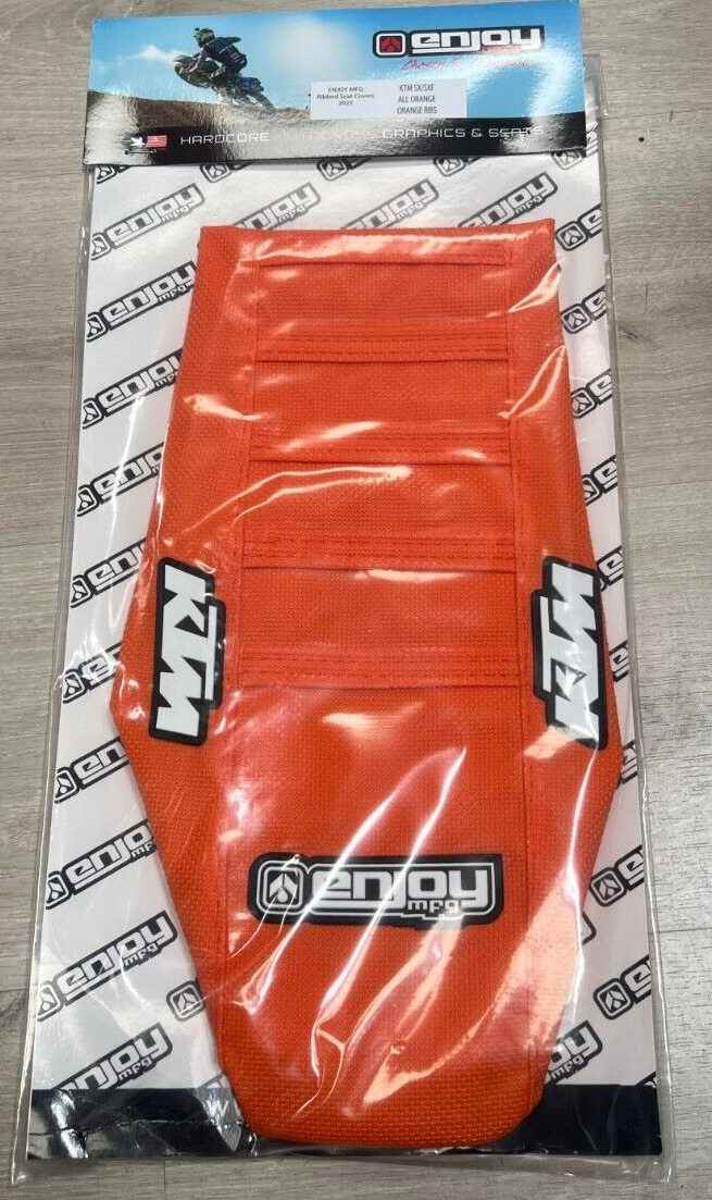 Enjoy Manufacturing, ENJOY MANUFACTURING KTM SEAT COVER SX 50 2016 - 2023 RIBBED LOGO, ALL ORANGE