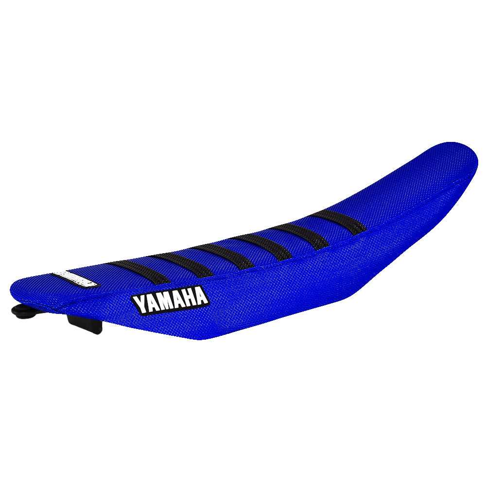 Enjoy Manufacturing, ENJOY MANUFACTURING YAMAHA SEAT COVER YZ 125 YZ 250 2022 - 2023 RIBBED LOGO, BLUE / BLACK