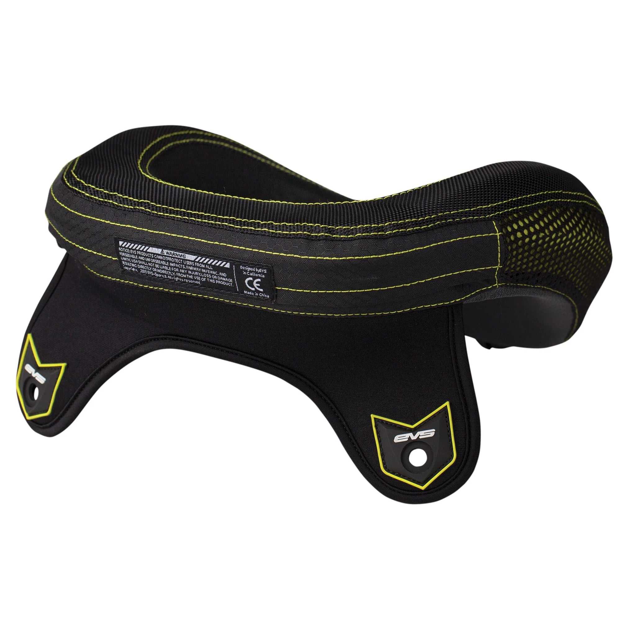 EVS Protection, EVS R3 Neck Protector Including Armour Straps Adult (Black/Hi-Viz Yellow)