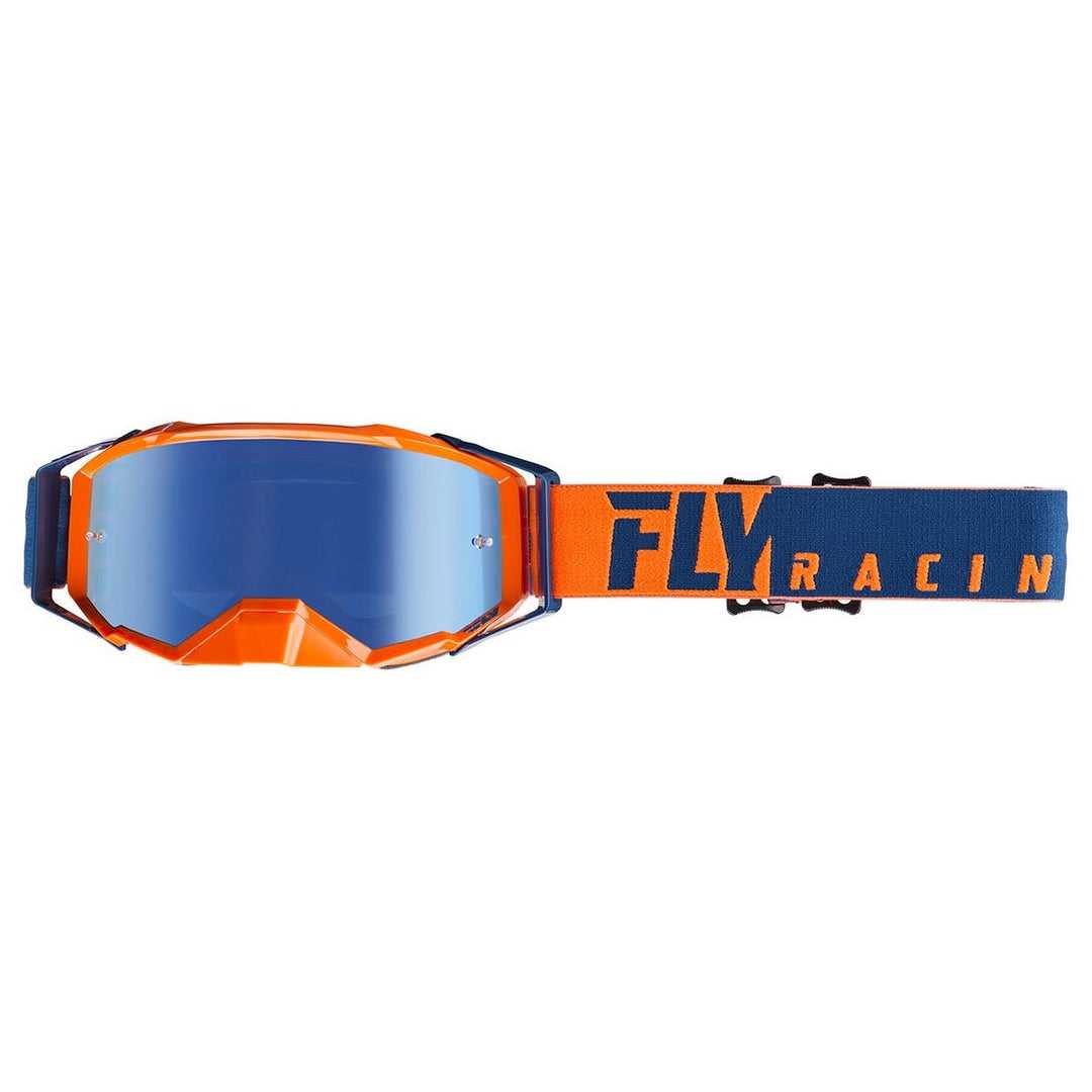 Fly Racing, FLY 2020 ZONE PRO GOGGLE ADULT (ORANGE/BLUE) BLUE MIRROR/SMOKE LENS