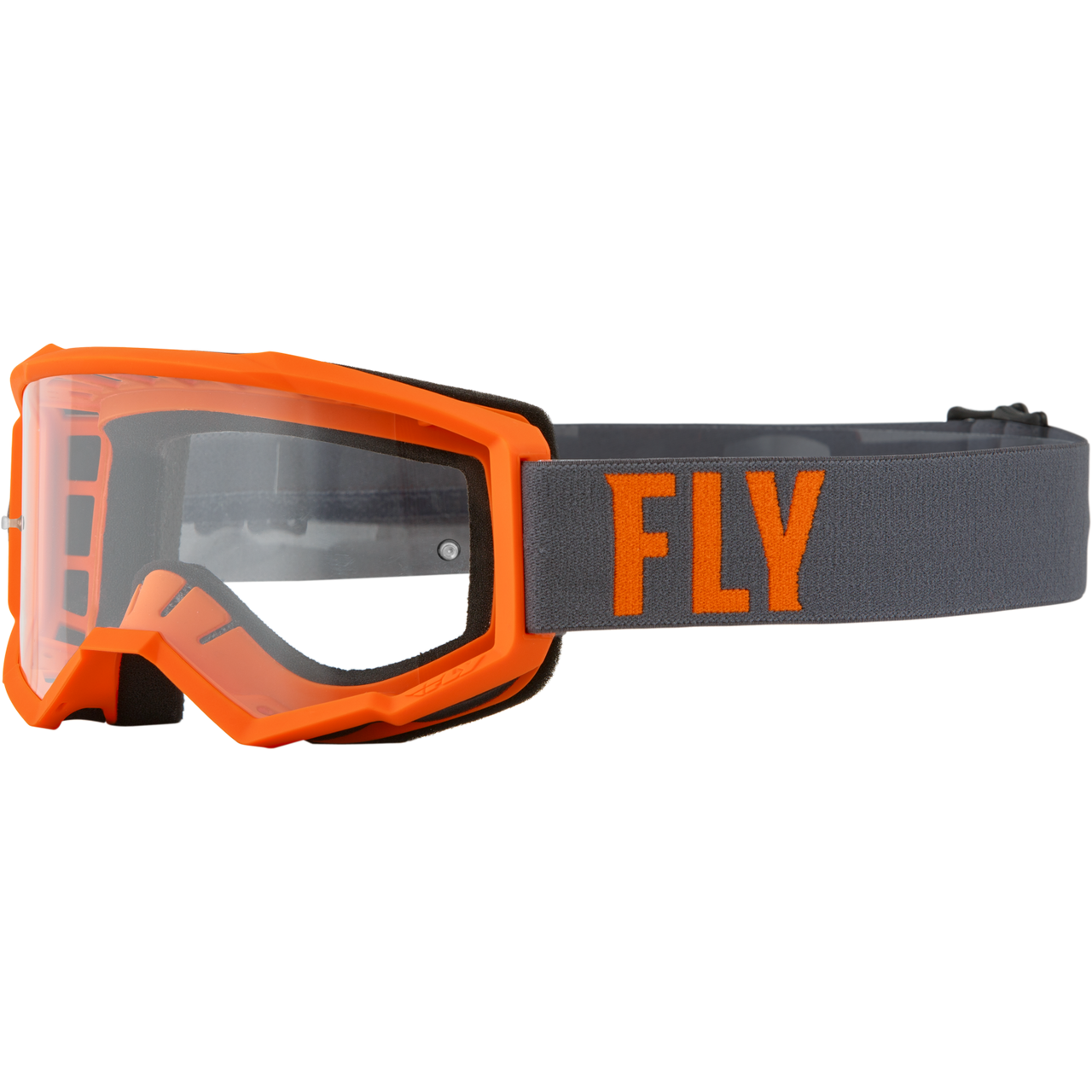 Fly Racing, FLY 2022 FOCUS GOGGLE ADULT (GREY/ORANGE) CLEAR LENS