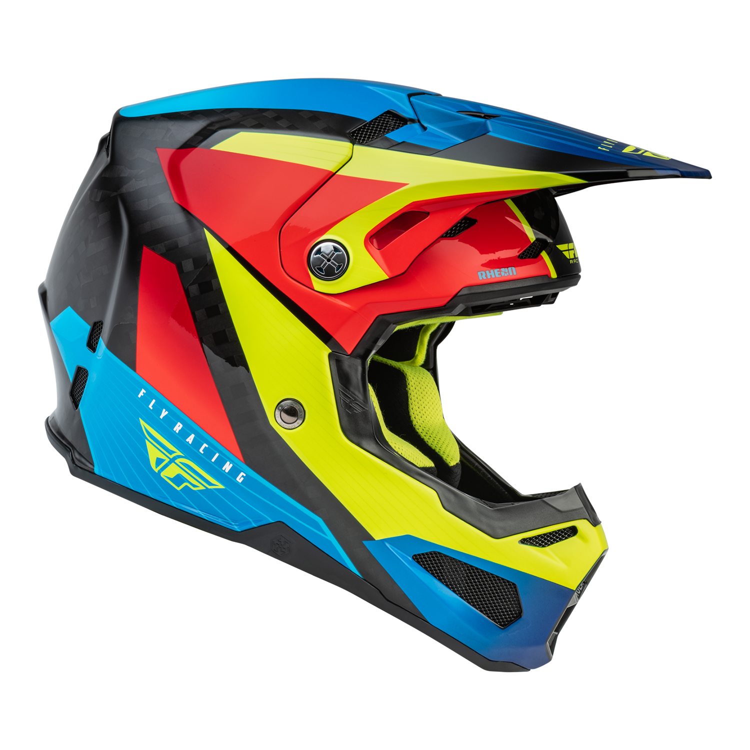 Fly Racing, FLY 2022 FORMULA CARBON PRIME HELMET (HI-VIS/BLUE/RED)