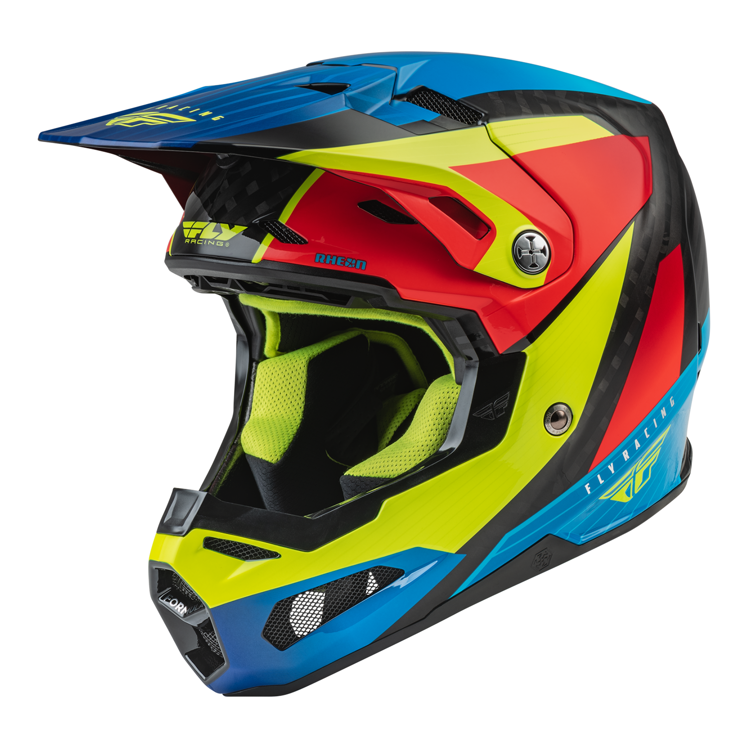 Fly Racing, FLY 2022 FORMULA CARBON PRIME HELMET (HI-VIS/BLUE/RED)