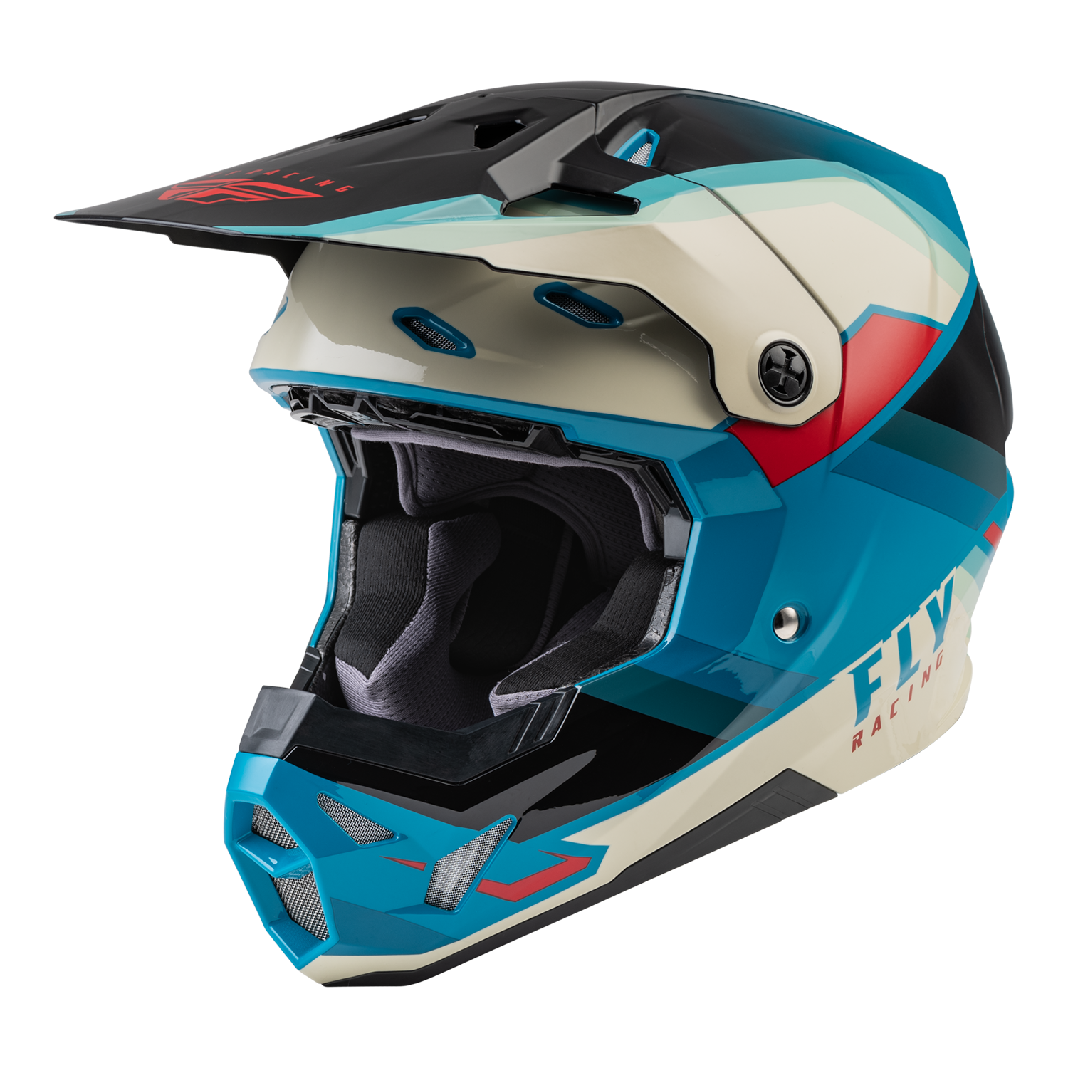 Fly Racing, FLY 2022 FORMULA CP RUSH HELMET (BLACK/STONE/DARK TEAL) YOUTH