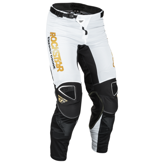 Fly Racing, FLY RACING FLY KINETIC 2023.5 ROCKSTAR ADULT MESH SWHITE BLACK GOLD PANTS