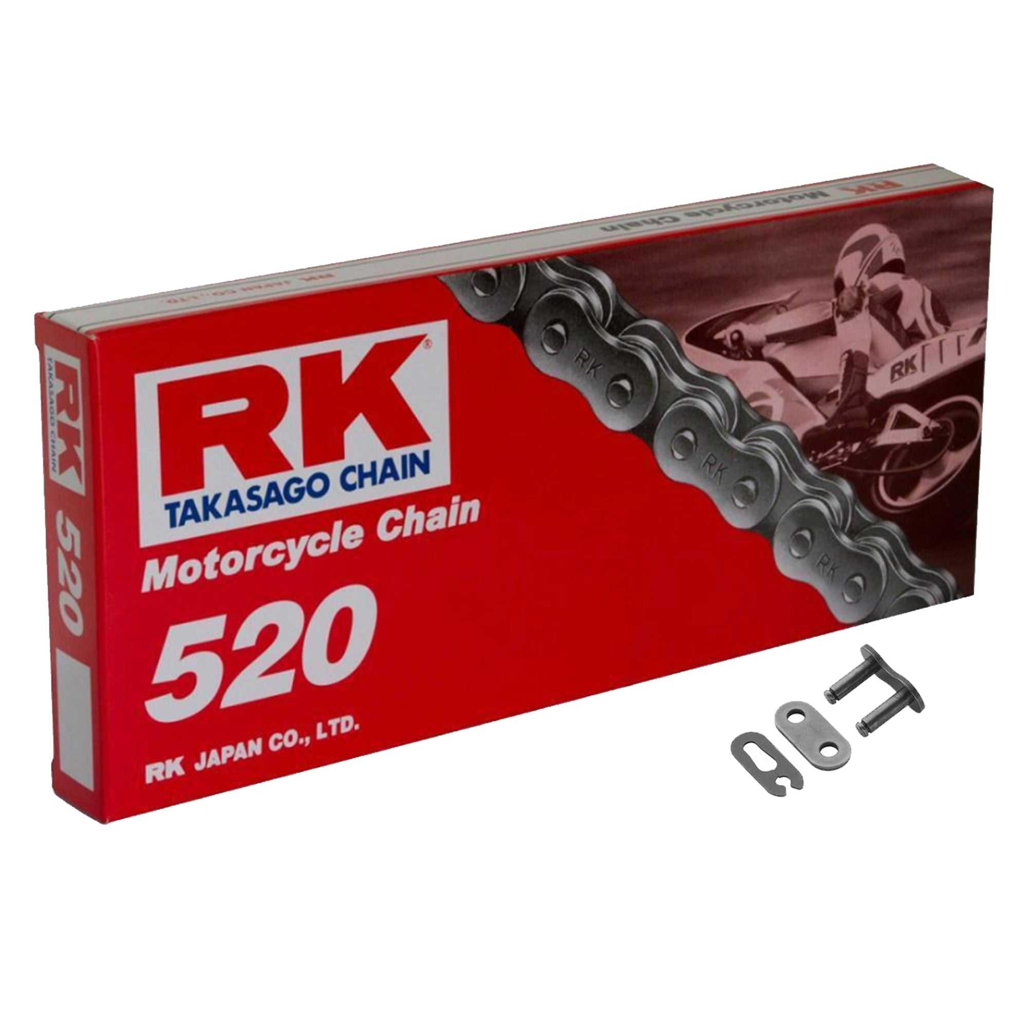 RK, KTM 200 Duke 2012-2018 RK 520 Steel Standard Motorcycle Drive Chain 520 Pitch 118 Links with Split Link