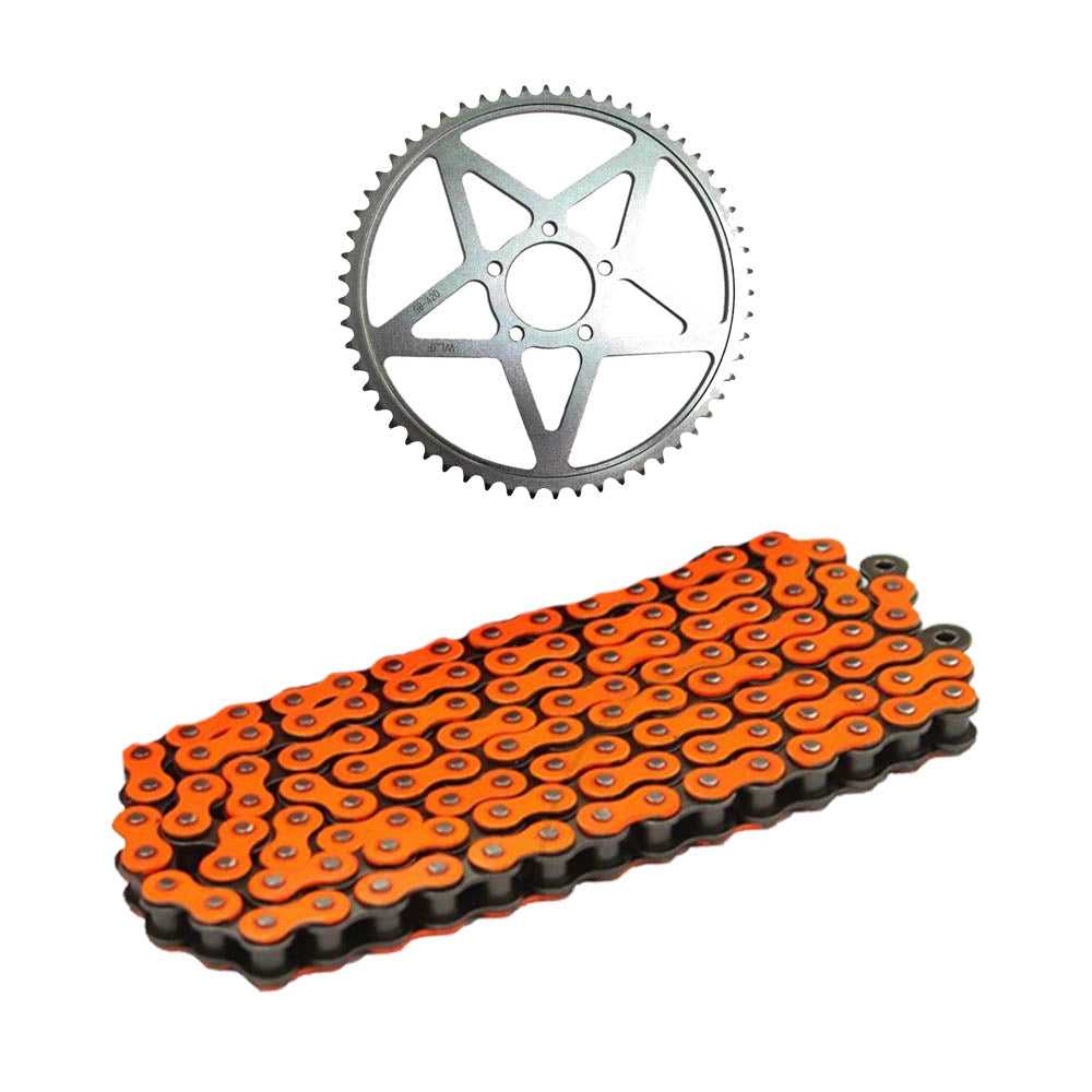 JT/RK/Surron, Sur-Ron LB, X & L1E Orange RK Chain & 48T Rear Sprocket Bundle