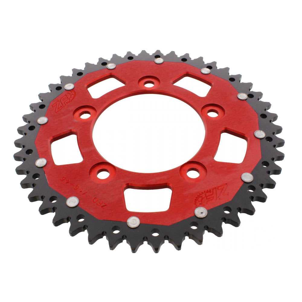 ZF, ZF Dual Combination Alloy/Steel Red Rear Sprocket 52 Teeth (JTR1131.52)